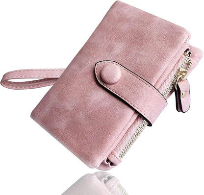 Women's RFID Slim Card Holder Wallet | Thin Bifold Multi Card Case with Zipper