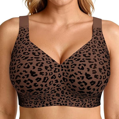 Plus Size Bras for Women Supportive Wireless Push Up Bra Full Coverage No Underwire Seamless