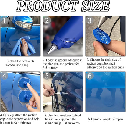 18 PCS Car Dent Puller Kit, Paintless Dent Repair Tools,  Car Dent Repair Kit with T Slide Hammer