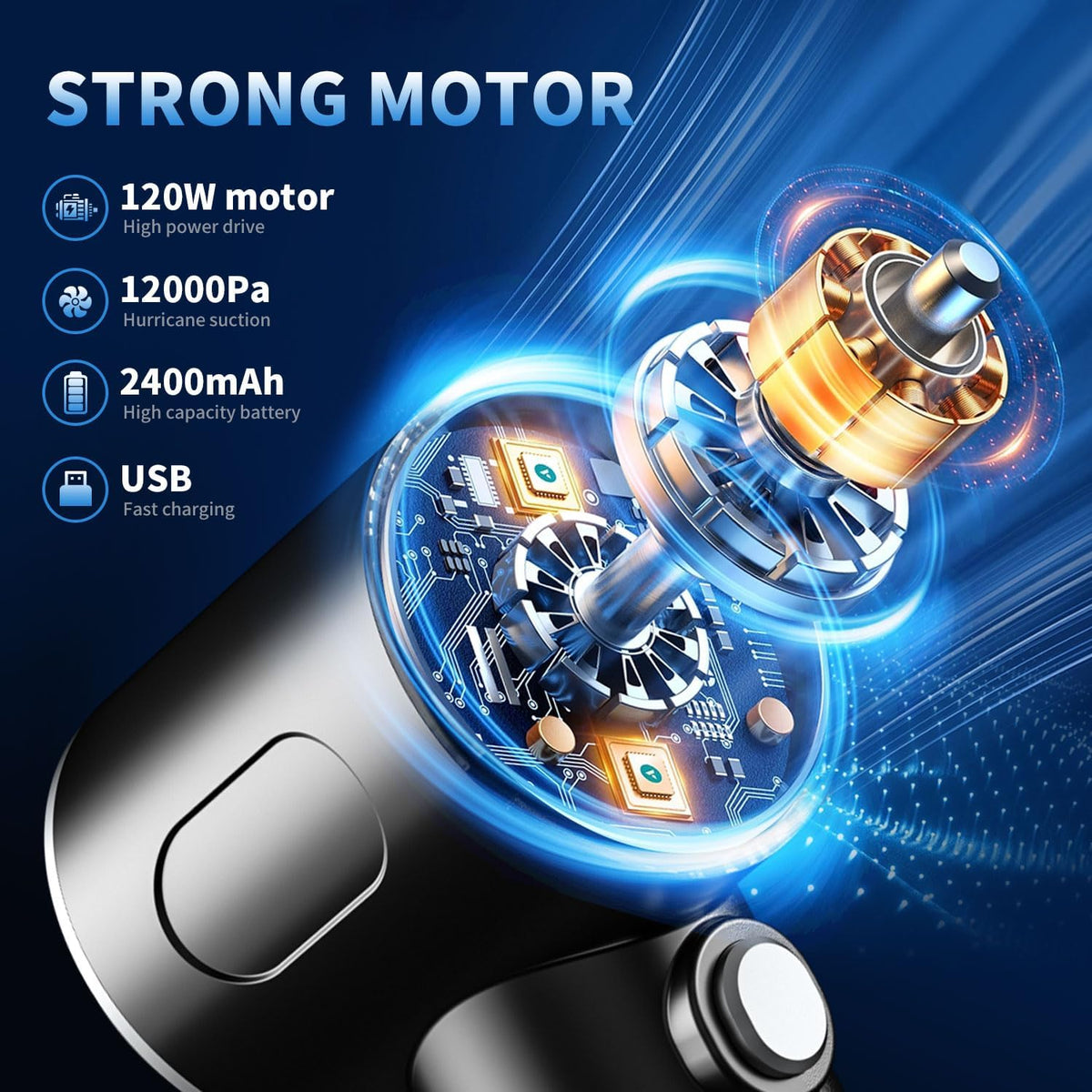 3-in-1 Multifunctional Compressed Air Duster, Keyboard Vacuum Cleaner, 12000PA Cordless Handheld Mini Vacuum
