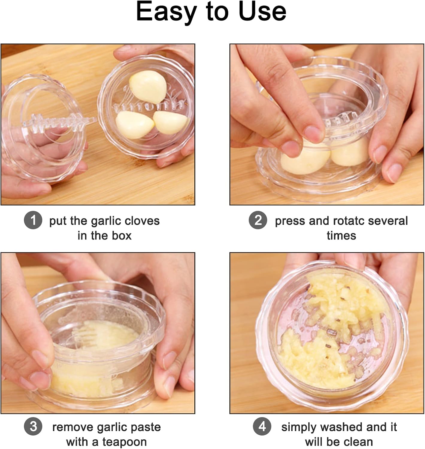 2PCS Manual Garlic Twister & Masher, Multi-Functional Mincer & Grinder
