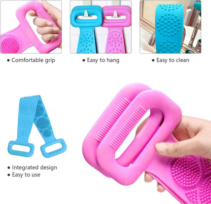 2PCS Silicone Back Scrubber for Shower Dual Sided Body Scrubber