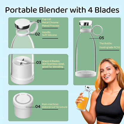 Portable Electric Juicer Bottle |Wireless Rechargeable Travel Blender Milkshakes Juicer