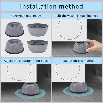 4 Pcs Shock and Noise Cancelling Washing Machine Support