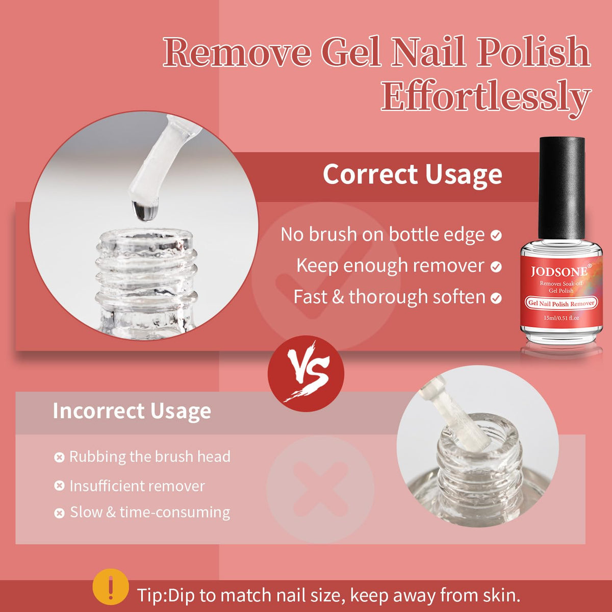 2PCS Gel Nail Polish Remover No Need Soaking or Wrapping Easy And Quick
