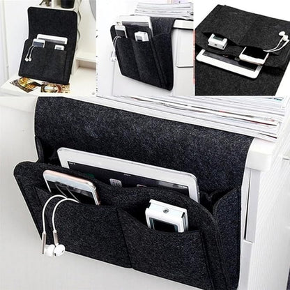 Bedside Caddy, 5 Pockets Felt Bedside Storage Organizer, Hanging Storage Organizer