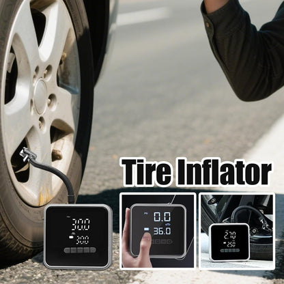 Tire Inflator - Electric Air Compressor for Car,Automatic Handheld Inflator with Real Time Screen Display