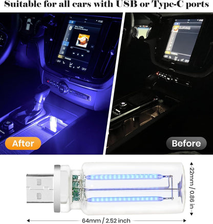 2PCS Car USB Night Light Touch Dimmable LED Filament Lamp