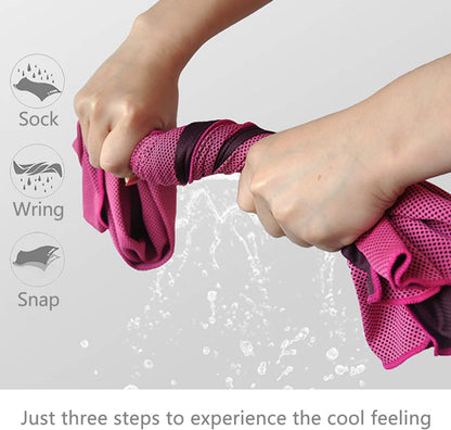2 Pack Cooling Towel ( with Storage box), Soft Breathable Chilly Towel, Ice Towel