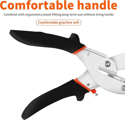 Miter Shears, 45-135 Degree Adjustable Angle Scissors, Quarter Round Cutter Tool with Spare SK5 Blades