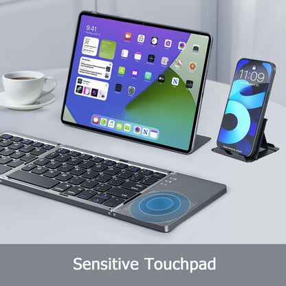 Foldable Bluetooth Keyboard with Touchpad, Ultra Slim Compact