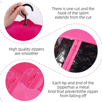 3PCS Wig Storage Bag With Hook Wig Storage Hanger