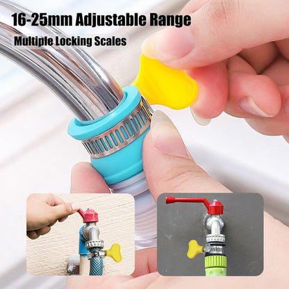 Adjustable Garden Hose Nozzle, Multi-Pattern Spray Nozzle | with Adjustable Stainless Steel Hose Clamp
