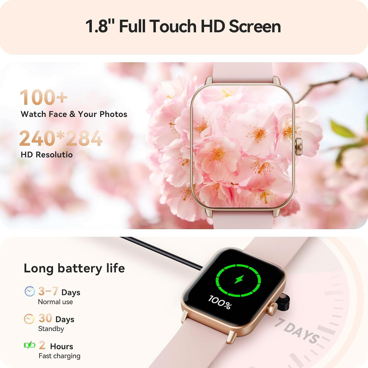 2.01"Touchscreen Smartwatch Sports Tracking Fitness Device