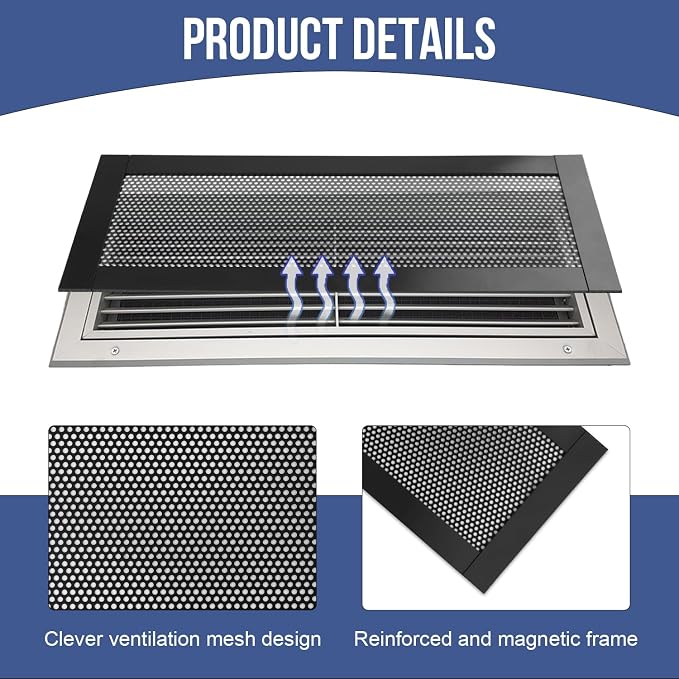 4Psc Magnetic Vent Cover, Mesh Grilles Dust Protection
