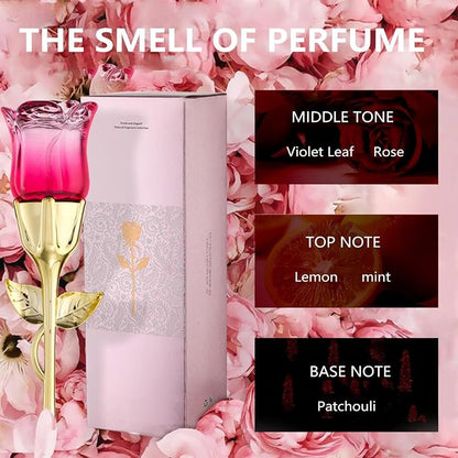 Elegant Women's Rose Pattern Perfume, Floral Rose Scent