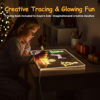 LED Glass Drawing Board for Kids with 4 Pen
