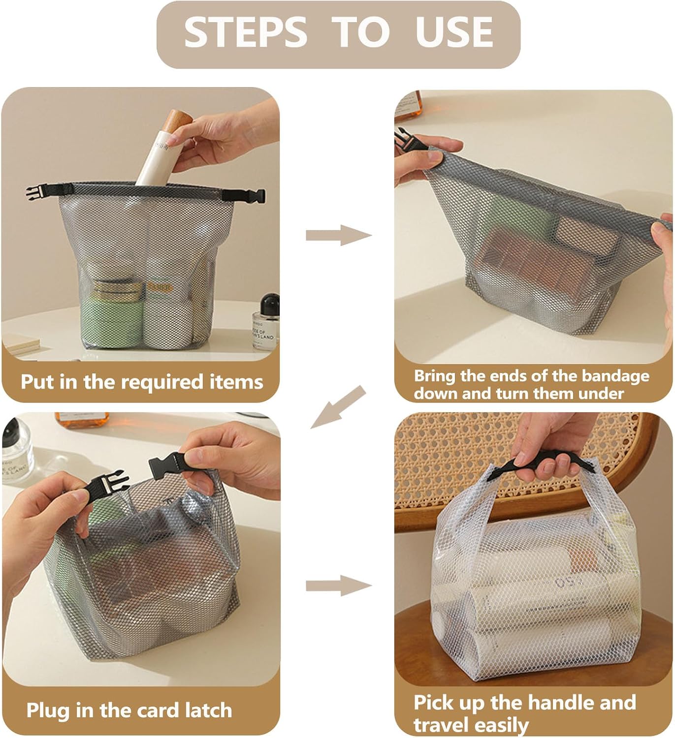 2-Pack Waterproof Travel Toiletry Bag, Makeup Organizer & Storage Pouch