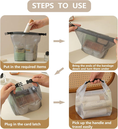 2-Pack Waterproof Travel Toiletry Bag, Makeup Organizer & Storage Pouch