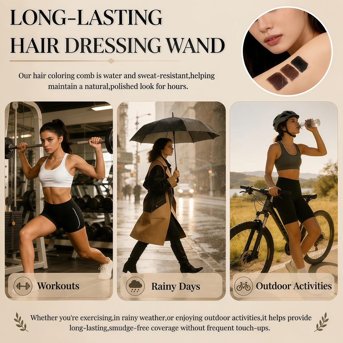 2-in-1 Hair Dye Comb Stick Instant Dyeing, Grey Hair Concealer, Waterproof Sweatproof