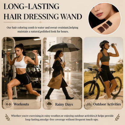 2-in-1 Hair Dye Comb Stick Instant Dyeing, Grey Hair Concealer, Waterproof Sweatproof