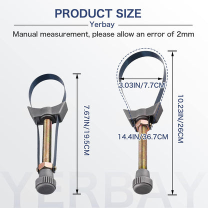Oil Filter Strap Wrench Removal Tool – Auto Car Adjustable 60–120mm Diameter