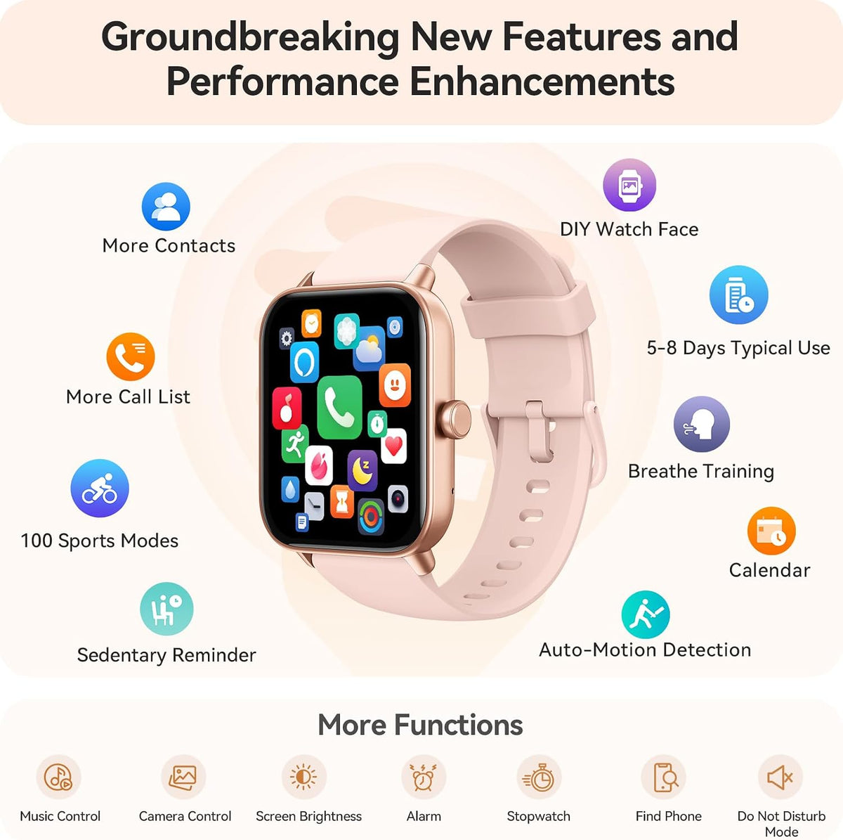 2.01"Touchscreen Smartwatch Sports Tracking Fitness Device