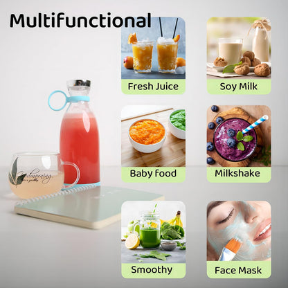 Portable Electric Juicer Bottle |Wireless Rechargeable Travel Blender Milkshakes Juicer