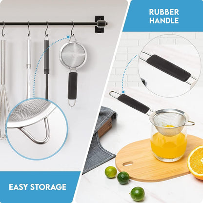 Fine Mesh Strainer - 3.4 Inch Round Sieve - Tea Strainers Soft-boiled Egg Magic Tool