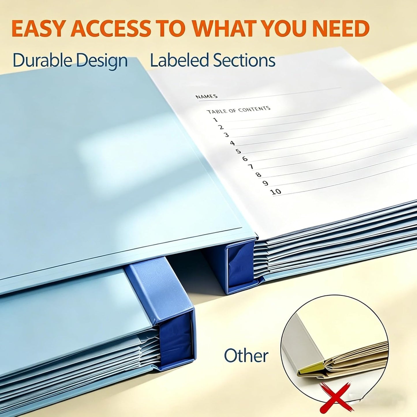 Important Document Organizer,Folders for Documents,Bound Expanding File