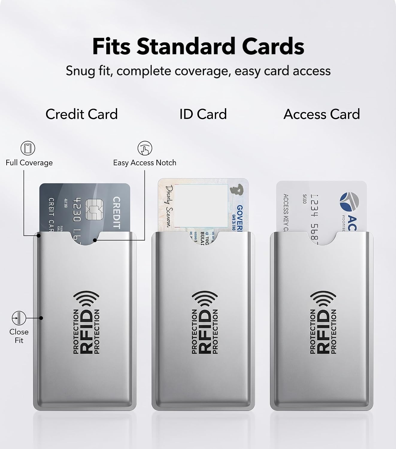 8PCS RFID Blocking Sleeves | Secure Credit Card Protector & ID Shield | Waterproof
