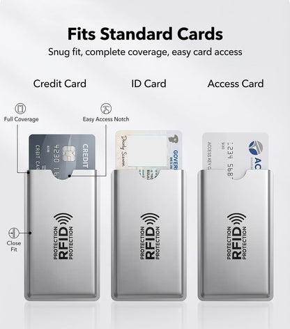 8PCS RFID Blocking Sleeves | Secure Credit Card Protector & ID Shield | Waterproof