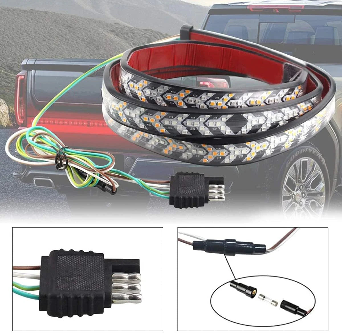 60 Inch Arrow 528 smd LED Truck Tailgate Light Bar Strip