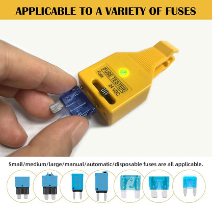 Fuse Tester for 12V 24V Automotive ATO/ATC/ATM Mini Standard Maxi Blade Fuses with LED Indicator