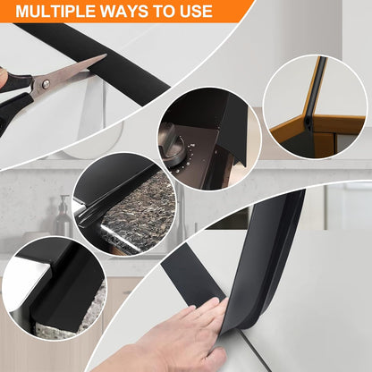2 Pack Silicone Stove Gap Covers,Heat Resistant Oven Gap Filler Seals Gaps