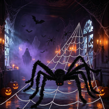 Halloween Decorations Spider Web Outdoor Giant Spider Décor