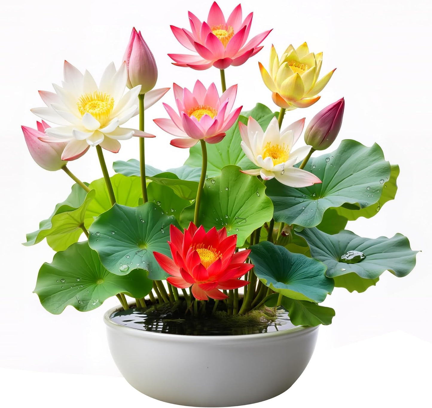 50PCS Lotus Seeds for Planting in Water - Mixed Color Bowl Lotus Seeds, Aquatic Plant Water Lily Seeds for Bonsai
