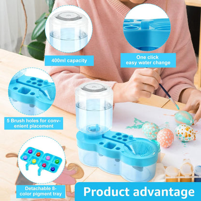 New Paint Brush Cleaner with Paint Tray, Water Circulation Brush Rinser with Brush Holder