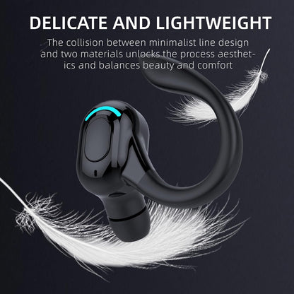 2PCS Wireless Earbuds with Earhooks Single Bluetooth Earpiece Sports Headphones Over the Ear