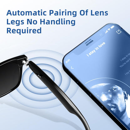 Smart Music Glasses, Polarized UV Protection, Anti Blue Light Lens
