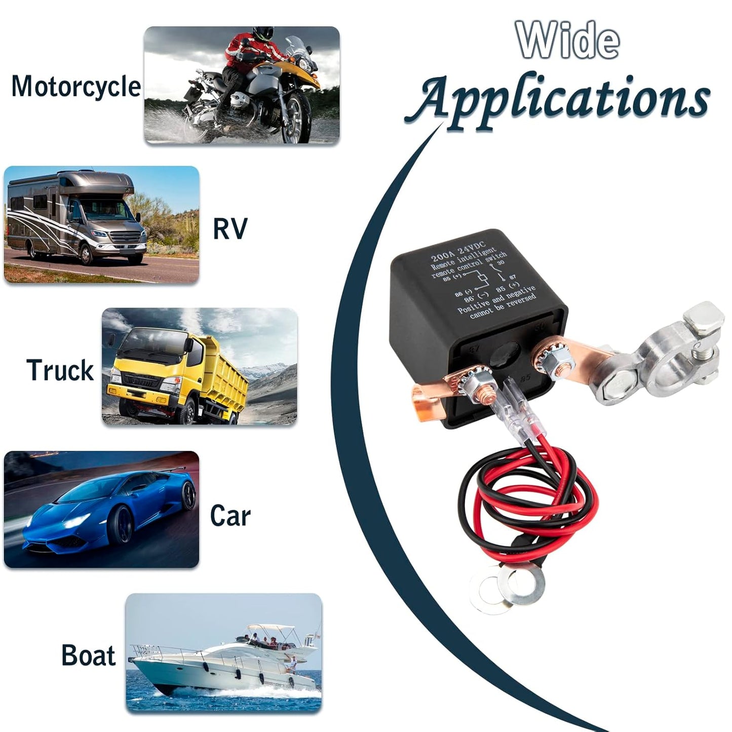 Car Battery Disconnect Relay Anti-Theft Battery Shut Off Switch