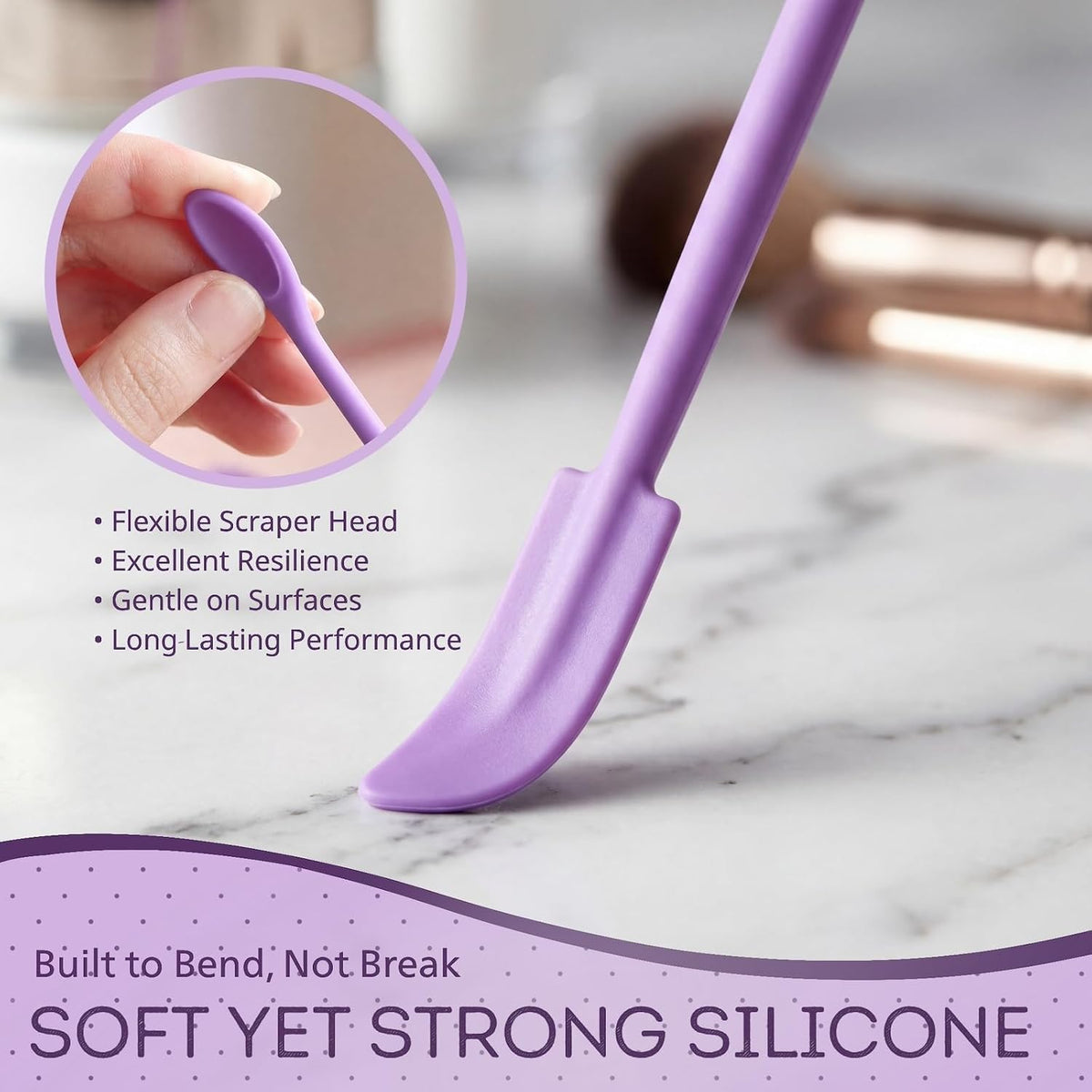 3 Pack Silicone Makeup Spatula Set, Mini Cosmetic Cream Scraper Tools