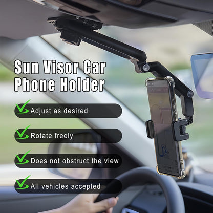 Rotatable and Retractable Car Phone Holder - 1080 Multifunction Sun Visor