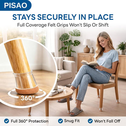 15 Pcs Chair Leg Floor Protectors for Hardwood Floors Silicone Covers