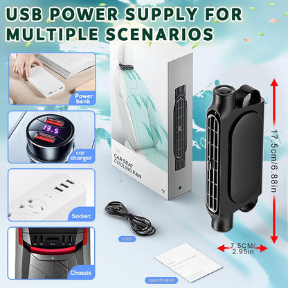 Mini Car Mounted Seat Back Cooling Fan 3 Speed for SUV RV Truck