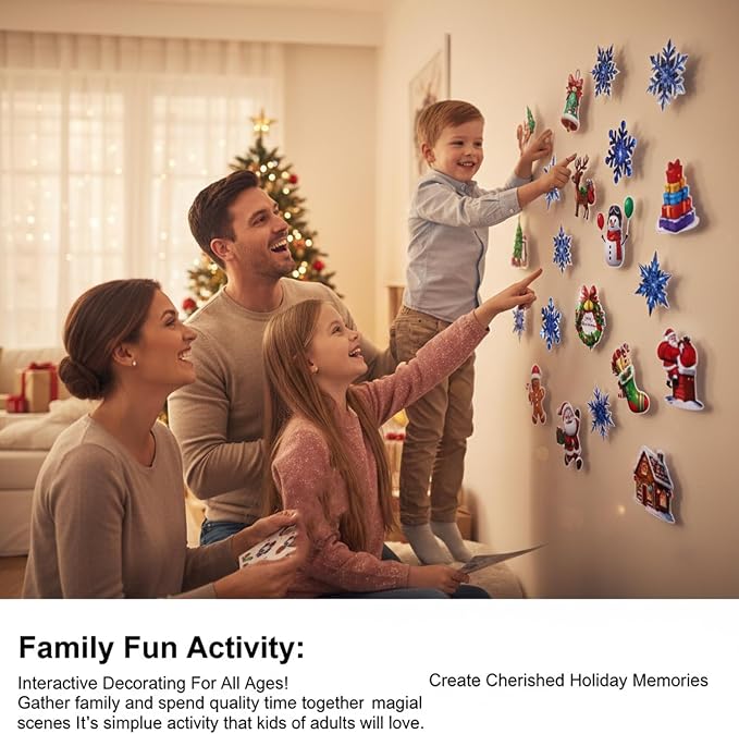 Christmas 3D Glowing Wall Decals, Christmas Wall Decals, Glow in The Dark Walldecals