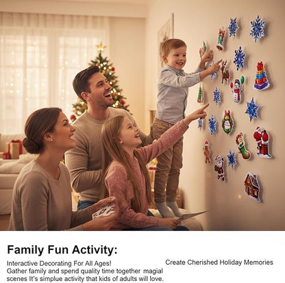 Christmas 3D Glowing Wall Decals, Christmas Wall Decals, Glow in The Dark Walldecals
