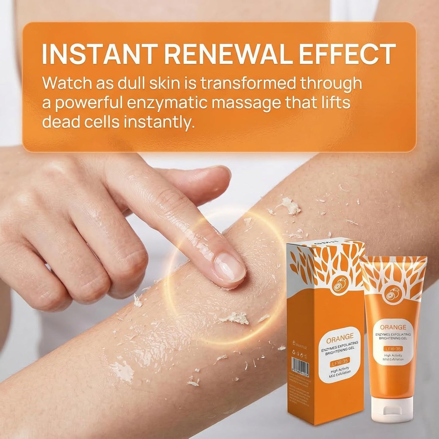 Orange Exfoliating Gel, Moisturizer Face Body Scrub Gel, Deep Clean Pores, Remove Blackheads