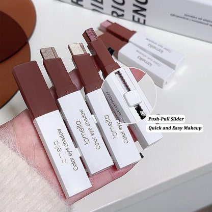 6 Pcs Shimmery Eyeshadow Stick Two Color Eye Glitter Shadow Pencils with Waterproof and Retractable