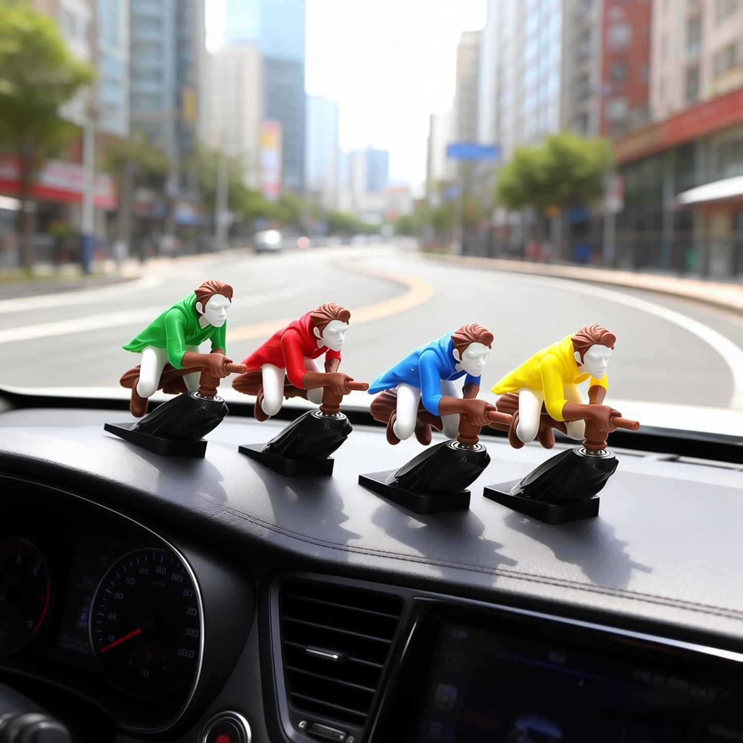 4Pcs Broomstick Dashboard Ornament, Motion-Activated Drifting
